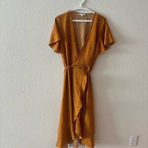 RIHOAS Mustard Polka Dot Maxi Dress